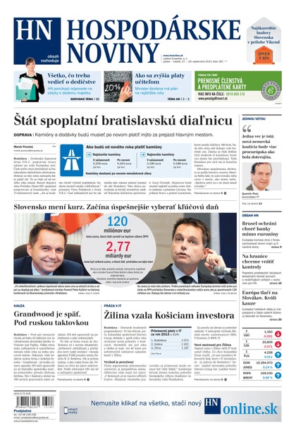 E-magazín Hospodárske noviny 27.09.2013 - MAFRA Slovakia, a.s.