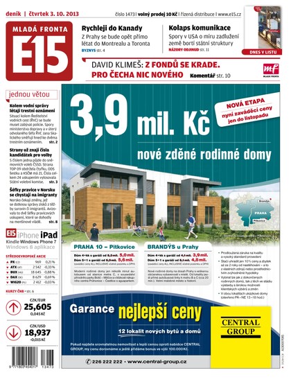 E-magazín E15 3.10.2013 - Czech Media Invest