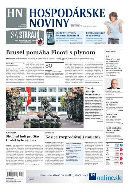 E-magazín Hospodárske noviny 04.10.2013 - MAFRA Slovakia, a.s.