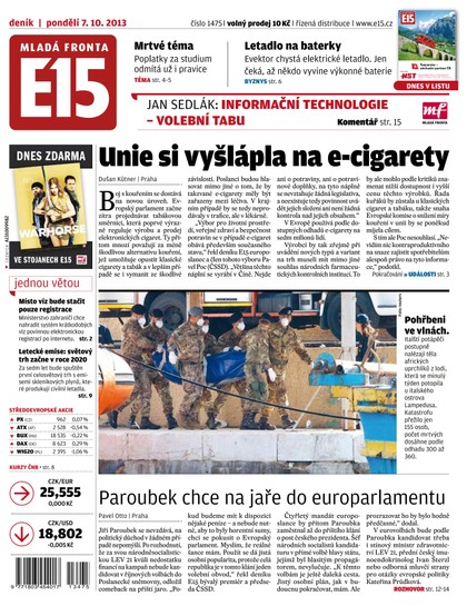 E-magazín E15 7.10.2013 - Czech Media Invest