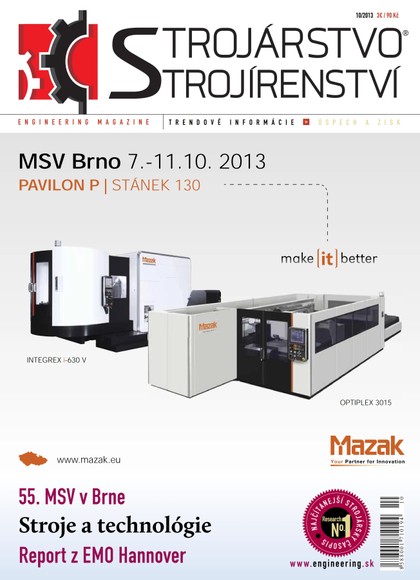 E-magazín STROJÁRSTVO/STROJÍRENSTVÍ 10/2013 - MEDIA/ST s.r.o.