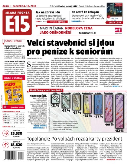 E-magazín E15 14.10.2013 - Czech Media Invest
