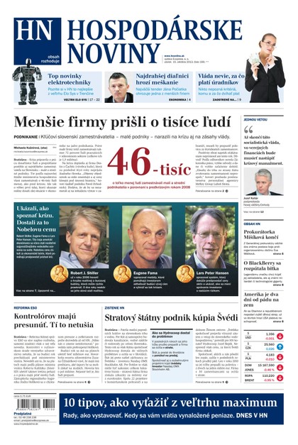 E-magazín Hospodárske noviny 15.10.2013 - MAFRA Slovakia, a.s.
