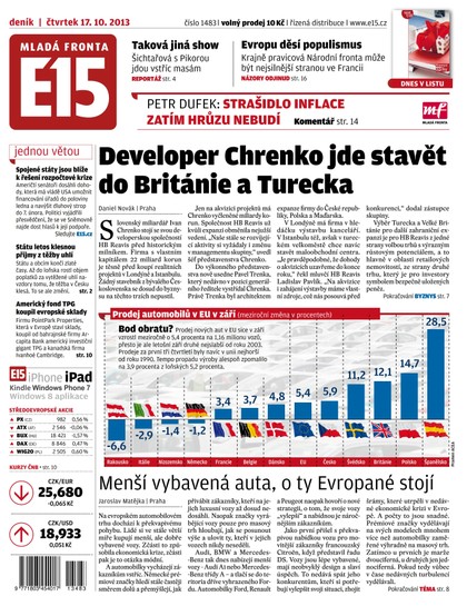 E-magazín E15 17.10.2013 - Czech Media Invest