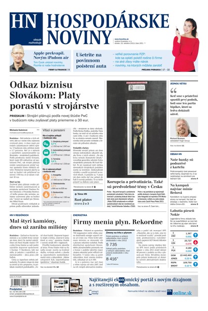 E-magazín Hospodárske noviny 23.10.2013 - MAFRA Slovakia, a.s.