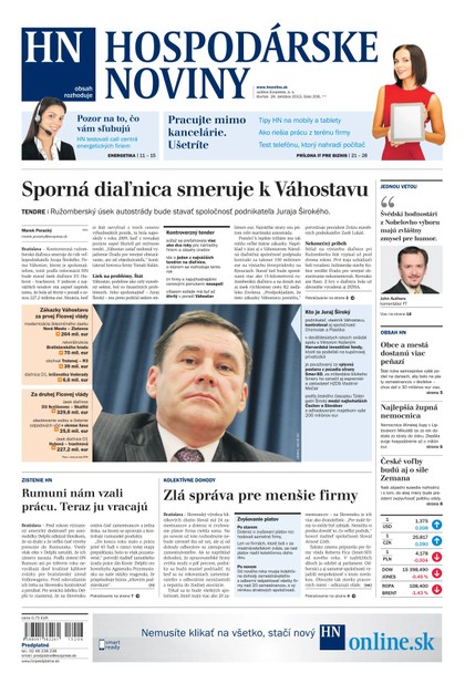 E-magazín Hospodárske noviny 24.10.2013 - MAFRA Slovakia, a.s.
