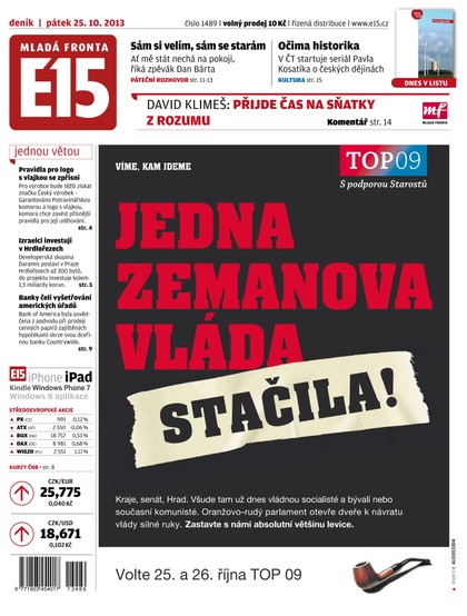 E-magazín E15 25.10.2013 - Czech Media Invest