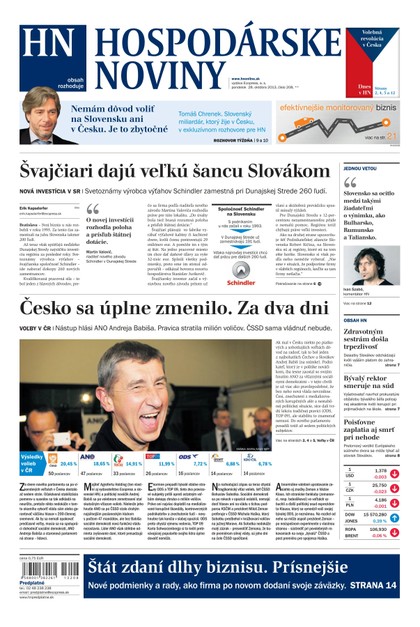 E-magazín Hospodárske noviny 28.10.2013 - MAFRA Slovakia, a.s.