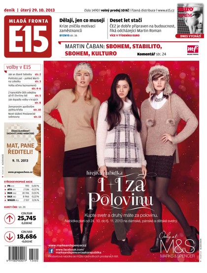 E-magazín E15 29.10.2013 - Czech Media Invest