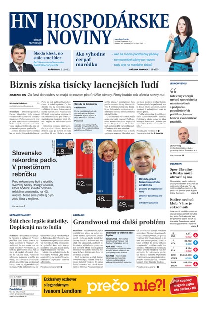 E-magazín Hospodárske noviny 30.10.2013 - MAFRA Slovakia, a.s.
