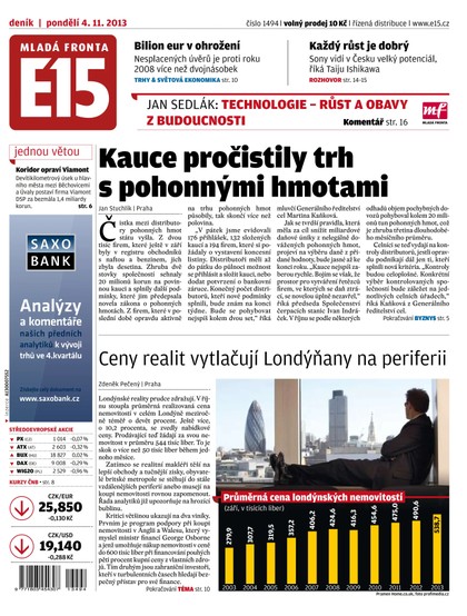 E-magazín E15 4.11.2013 - Czech Media Invest