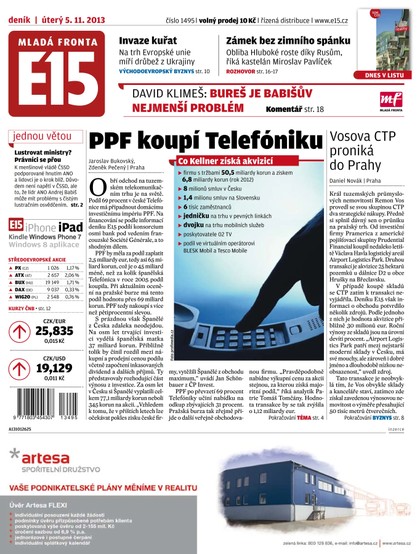 E-magazín E15 5.11.2013 - Czech Media Invest