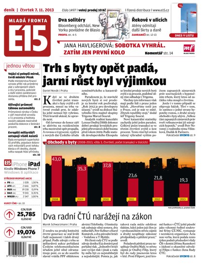E-magazín E15 7.11.2013 - Czech Media Invest
