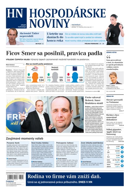 E-magazín Hospodárske noviny 11.11.2013 - MAFRA Slovakia, a.s.