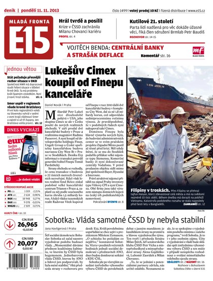 E-magazín E15 11.11.2013 - Czech Media Invest