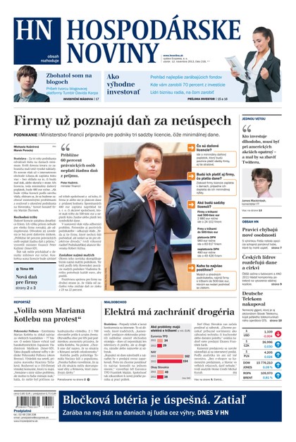 E-magazín Hospodárske noviny 12.11.2013 - MAFRA Slovakia, a.s.