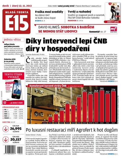 E-magazín E15 12.11.2013 - Czech Media Invest