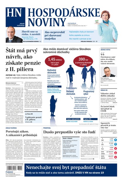 E-magazín Hospodárske noviny 13.11.2013 - MAFRA Slovakia, a.s.
