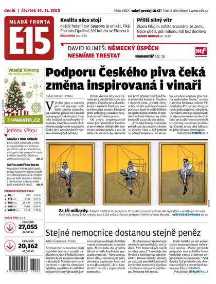 E-magazín E15 14.11.2013 - Czech Media Invest