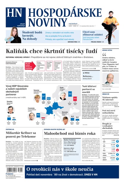 E-magazín Hospodárske noviny 15.11.2013 - MAFRA Slovakia, a.s.