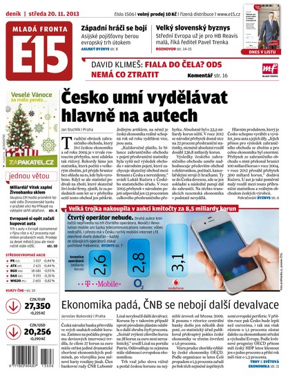E-magazín E15 20.11.2013 - Czech Media Invest