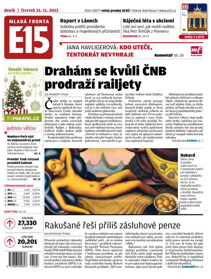 E-magazín E15 21.11.2013 - Czech Media Invest