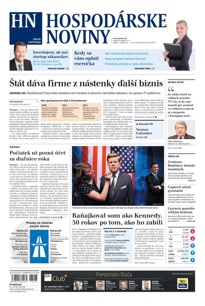 E-magazín Hospodárske noviny 22.11.2013 - MAFRA Slovakia, a.s.