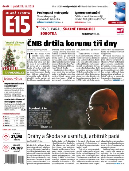 E-magazín E15 22.11.2013 - Czech Media Invest