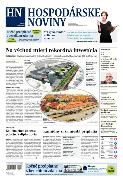 E-magazín Hospodárske noviny 26.11.2013 - MAFRA Slovakia, a.s.