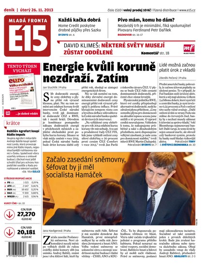 E-magazín E15 26.11.2013 - Czech Media Invest