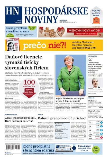 E-magazín Hospodárske noviny 28.11.2013 - MAFRA Slovakia, a.s.