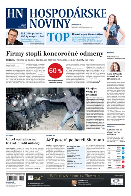 E-magazín Hospodárske noviny 02.12.2013 - MAFRA Slovakia, a.s.