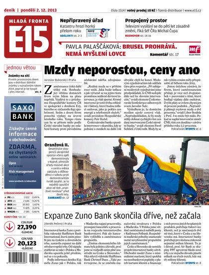 E-magazín E15 2.12.2013 - Czech Media Invest