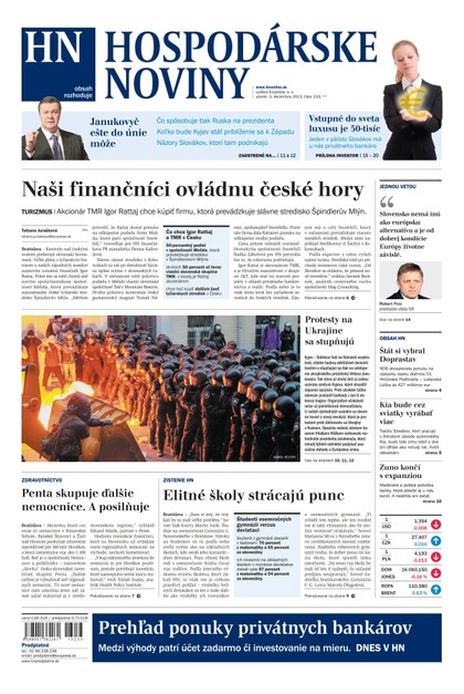 E-magazín Hospodárske noviny 03.12.2013 - MAFRA Slovakia, a.s.