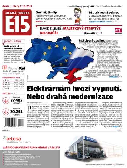 E-magazín E15 3.12.2013 - Czech Media Invest