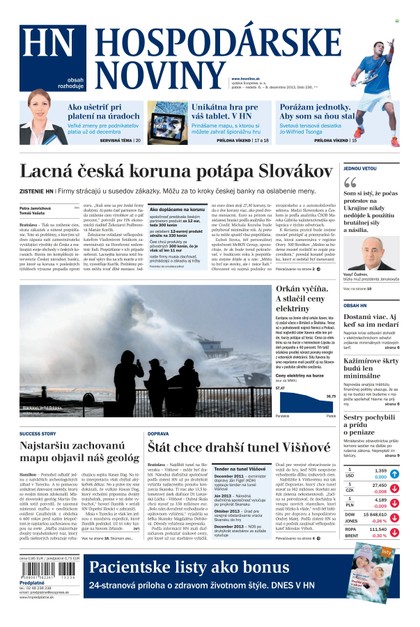 E-magazín Hospodárske noviny 06.12.2013 - MAFRA Slovakia, a.s.