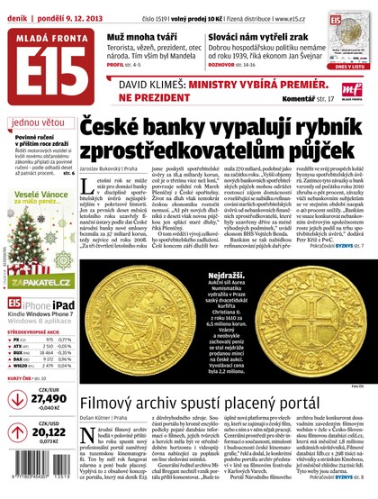 E-magazín E15 9.12.2013 - Czech Media Invest
