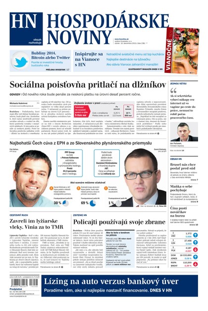 E-magazín Hospodárske noviny 10.12.2013 - MAFRA Slovakia, a.s.
