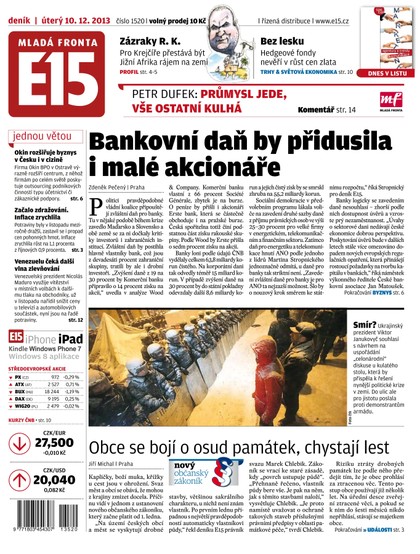 E-magazín E15 10.12.2013 - Czech Media Invest