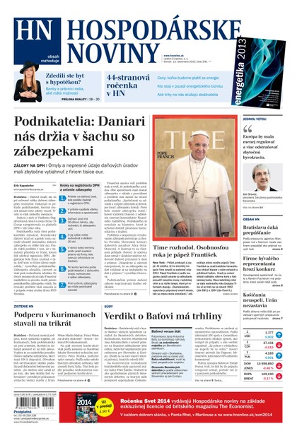 E-magazín Hospodárske noviny 12.12.2013 - MAFRA Slovakia, a.s.