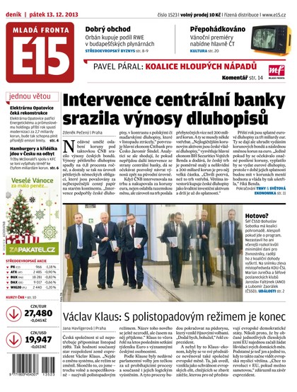 E-magazín E15 13.12.2013 - Czech Media Invest