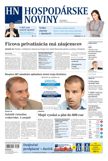 E-magazín Hospodárske noviny 16.12.2013 - MAFRA Slovakia, a.s.