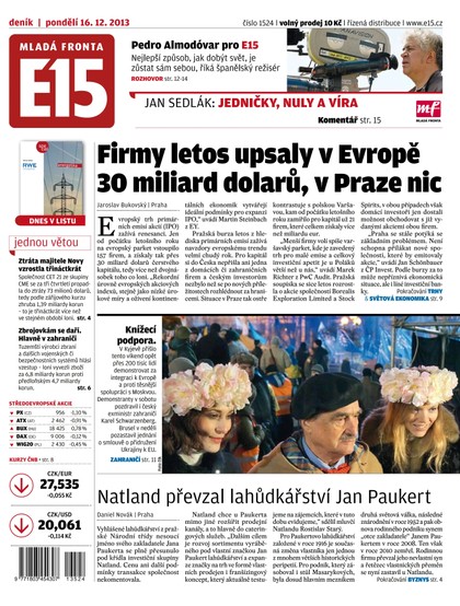 E-magazín E15 16.12.2013 - Czech Media Invest