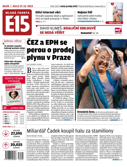 E-magazín E15 17.12.2013 - Czech Media Invest
