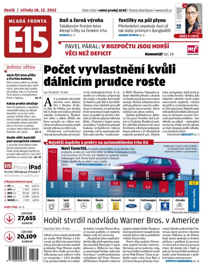 E-magazín E15 18.12.2013 - Czech Media Invest