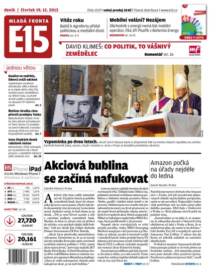 E-magazín E15 19.12.2013 - Czech Media Invest