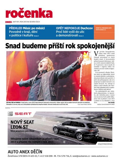 E-magazín MF DNES Severní Čechy extra ROČENKA - 31.12.2013 - MAFRA, a.s.