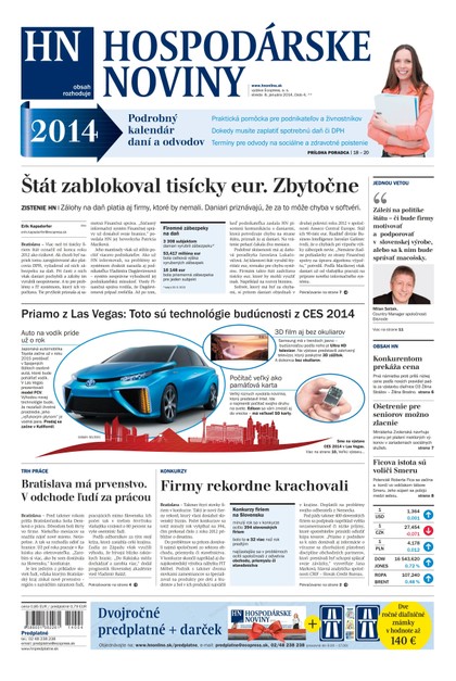 E-magazín Hospodárske noviny 08.01.2014 - MAFRA Slovakia, a.s.