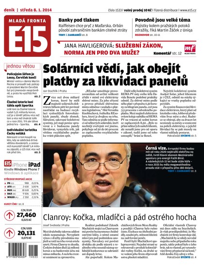 E-magazín E15 8.1.2014 - Czech Media Invest