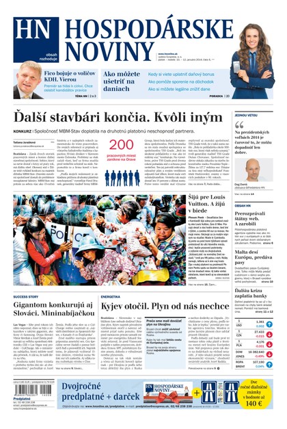 E-magazín Hospodárske noviny 10.01.2014 - MAFRA Slovakia, a.s.